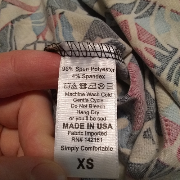 NWT LuLaRoe Maxi skirt, XS, cream and multicolor block pattern - Picture 4 of 4